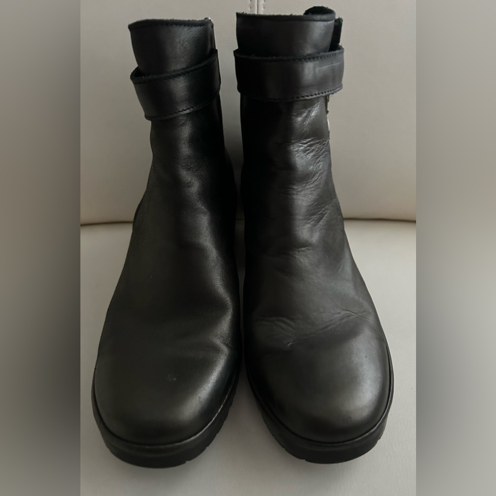 Fly London Metallic Black Ankle Boots